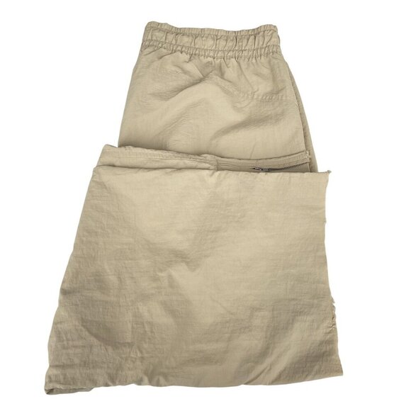 Old Navy‎ Wide Leg Quicky Dry Elastic Khaki Cargo Cut-Off Pants Cropped Zip XL - Picture 3 of 15